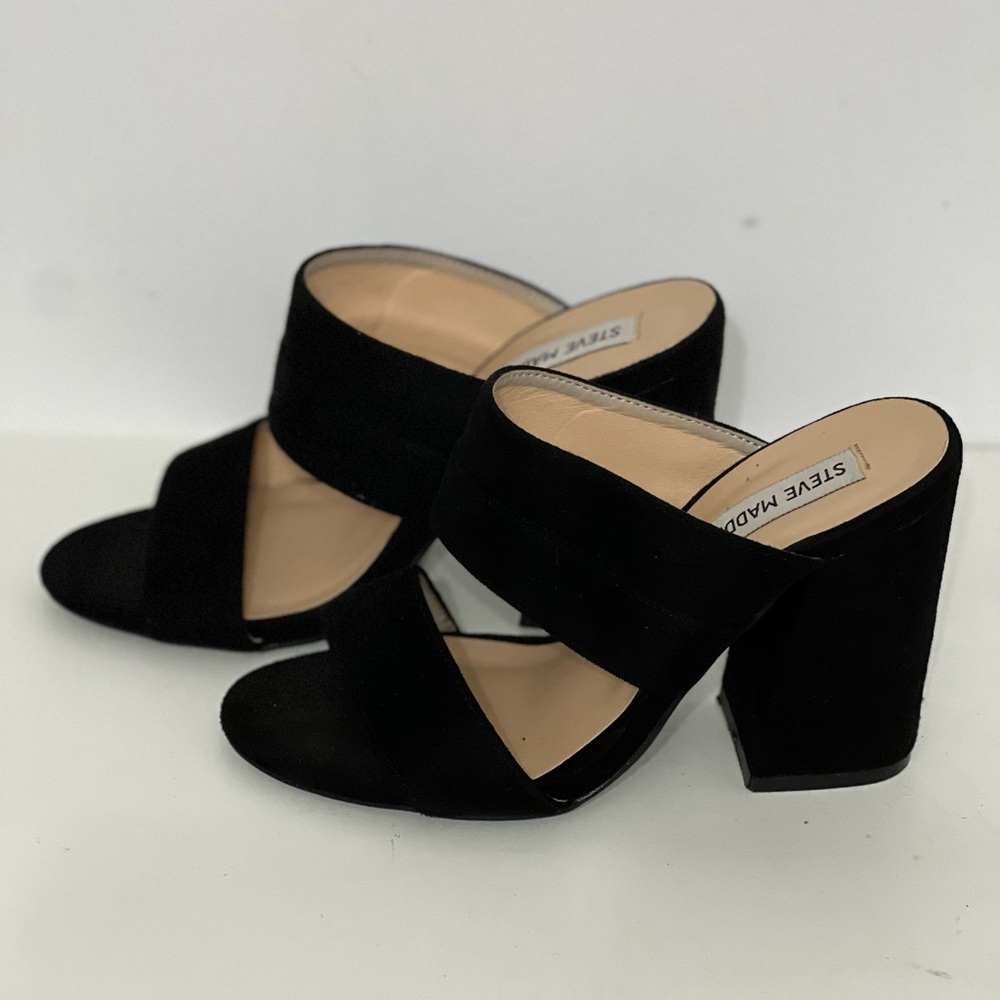 Steve Maden Block Heel Suede Sandals